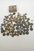 A quantity of early coins including Young head, Victorian Penny etc, and a vintage Theodoro Vafiadis