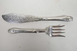 A pair of Victorian sterling silver fish servers by Martin Hall & Co, Sheffield, 1868, hallmarked,