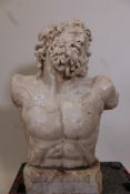 A reconstituted marble bust of Laocoon, after the original sculpture 'Laocoon and his sons' on