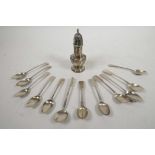 Thirteen Regency and Early Victorian small sterling silver spoons, a variety of makers, all