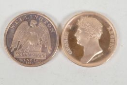 Two replica Wellington Waterloo coins