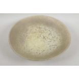 Carl-Harry Stalhane for Rorstrand, studio pottery shallow fruit bowl with clouded glaze, 11" dia