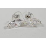 A pair of 925 silver and cubic zirconium set earrings