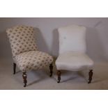 A pair of French C19th humpback parlour chairs