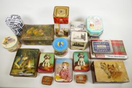 A quantity of 1950s and 60s toffee and biscuit tins including Blue Bird and Edward Sharp & Sons,