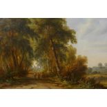 J. Westall, a pair of rural landscapes, C19th oils on canvas, re-lined, 11½" x 16"