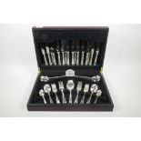 A George Butler silver plated canteen 'The Ashberry Collection', eight settings, cased, 18" x 12½"