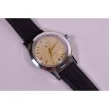 A mid-century favre-Leuba men's wristwatch, Swiss made, with stainless steel bezel, manual wind,