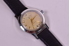 A mid-century favre-Leuba men's wristwatch, Swiss made, with stainless steel bezel, manual wind,