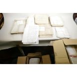 Two boxes of deeds, indentures, settlements and other legal documents