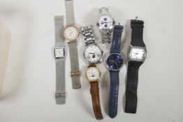 Seven various gentleman's wristwatches