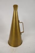 A brass megaphone, 15" long