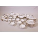 A Royal Doulton 'Clarendon', H.4993 eight place dinner service, lacking one teacup, good