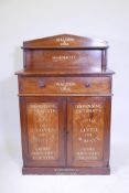 A Victorian mahogany chiffonier with a single drawer and two doors, with later applied stenciled