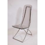 A chrome and perspex Eames style chair, c1970, 36" high