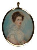 Catherine Brenda Howard (British, 1877-1966), a portrait miniature of 'Elizabeth on her Wedding