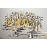 A large quantity of C19th silver plated flatware, including Mappin & Webb