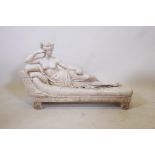 A marble nude of 'Pauline Bonaparte as Venus Victrix', after Antonio Canova, 12" x 37"