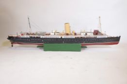 A scratch built wood scale model of the steamer St Tudno, out of Liverpool, fitted with radio