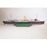 A scratch built wood scale model of the steamer St Tudno, out of Liverpool, fitted with radio