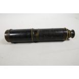 A military four draw brass telescope from W.G. Whiting Royal Exchange Manchester 'For spotting .22