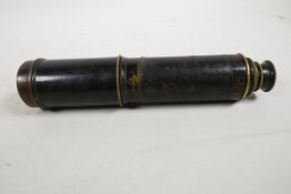 A military four draw brass telescope from W.G. Whiting Royal Exchange Manchester 'For spotting .22