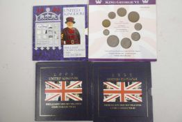 Three Royal Mint United Kingdom uncirculated coin sets, 1994 and two 1995, together with a Coincraft