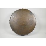 An oriental bronze gong/barrel cover, 18½" diameter