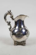 A Swedish silver jug with swag decoration, stamped 'PAN', 1868, 161 grams