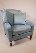 A Wesley Barrell contemporary armchair and matching scatter cushion