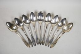 A Set of nine Swedish silver serving spoons by 'C.G. Hallberg guldsmeds AB', Stockholm, 1924/1933,
