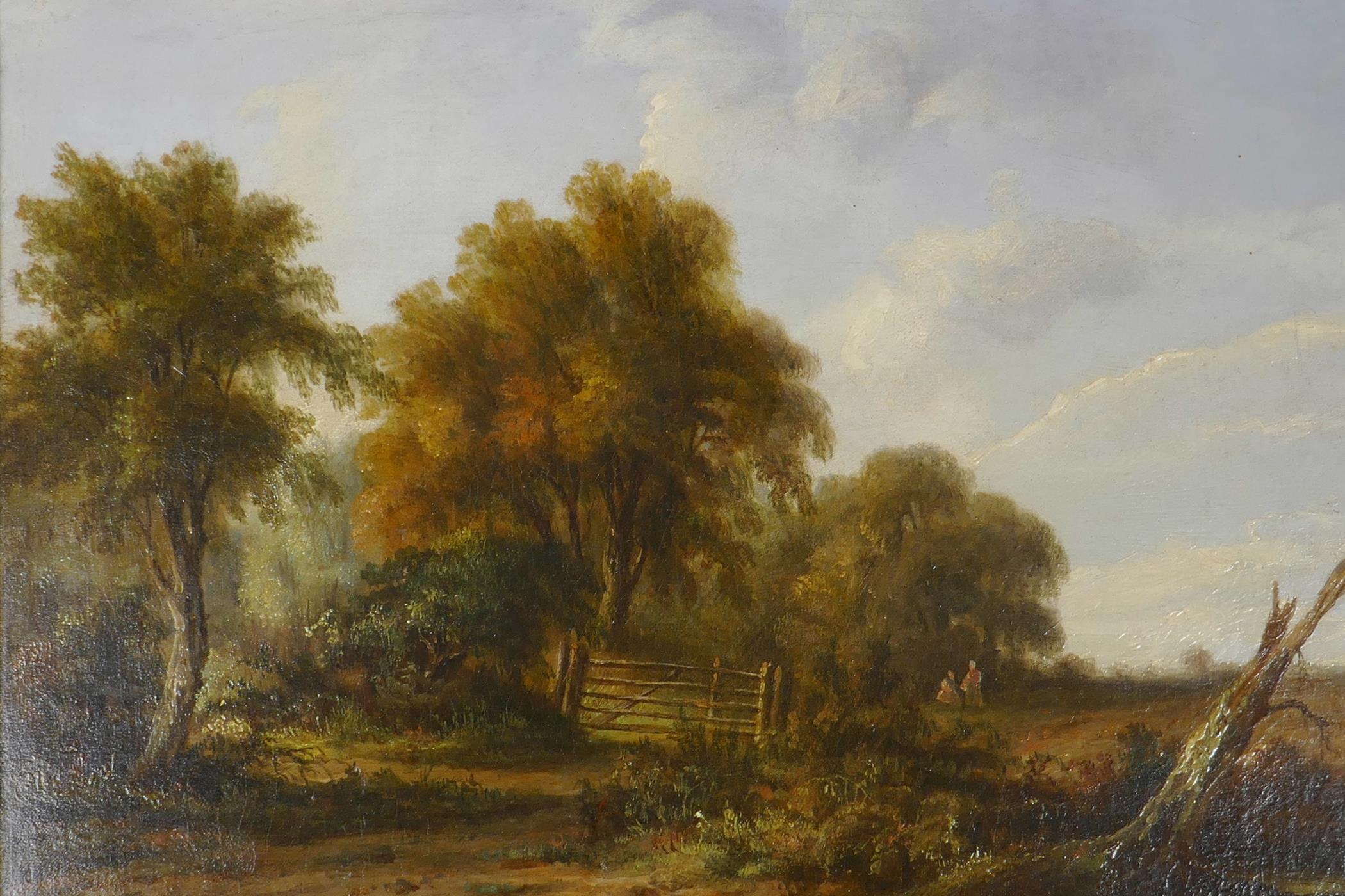 J. Westall, a pair of rural landscapes, C19th oils on canvas, re-lined, 11½" x 16" - Image 3 of 5