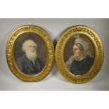 A pair of portraits of a lady and a gentleman, bears attribution verso 'Mr and Mrs Henderson, Lord