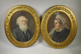 A pair of portraits of a lady and a gentleman, bears attribution verso 'Mr and Mrs Henderson, Lord