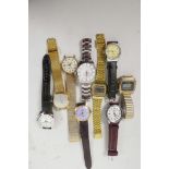 A collection of nine gentlemen's wristwatches including Ted Baker, Camy and digital