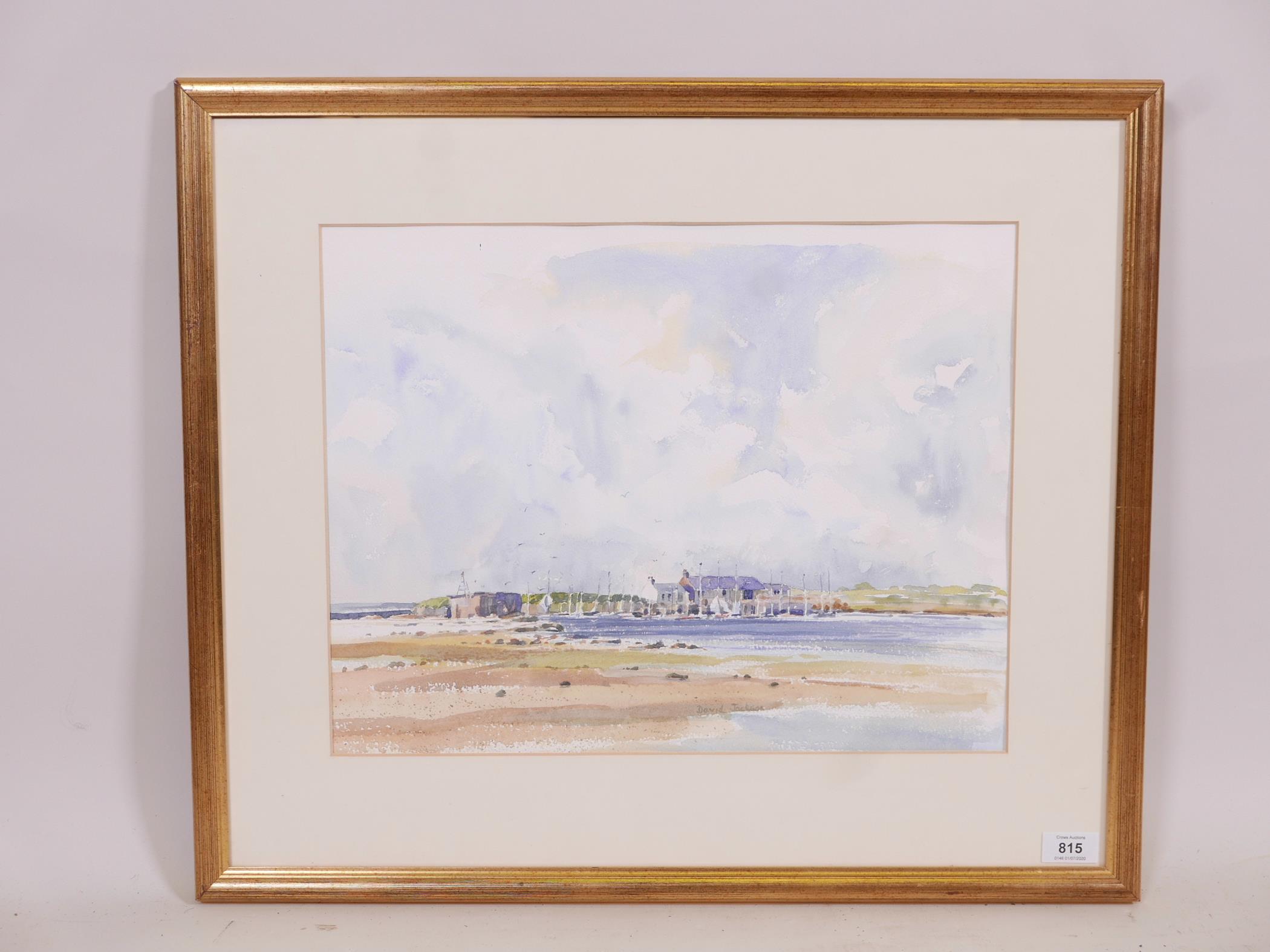 David Jackson (British, fl. C20th), an estuary in Norfolk with sailing boats, signed lower right, - Image 2 of 5