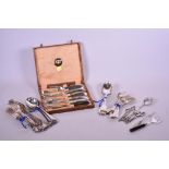 A set of boxed Sheffield silver plated fish knives and forks, and a large quantity of silver