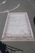 A Kashmiri duck egg blue ground carpet with all over tree of life design, 93" x 132"