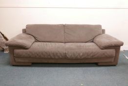 A Nubuck leather sofa, 94" x 40" x 30"