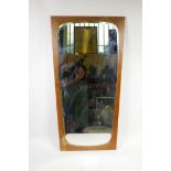 A 1970s teak pier glass mirror, 15" x 27½?