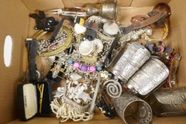 A quantity of costume jewellery and watches