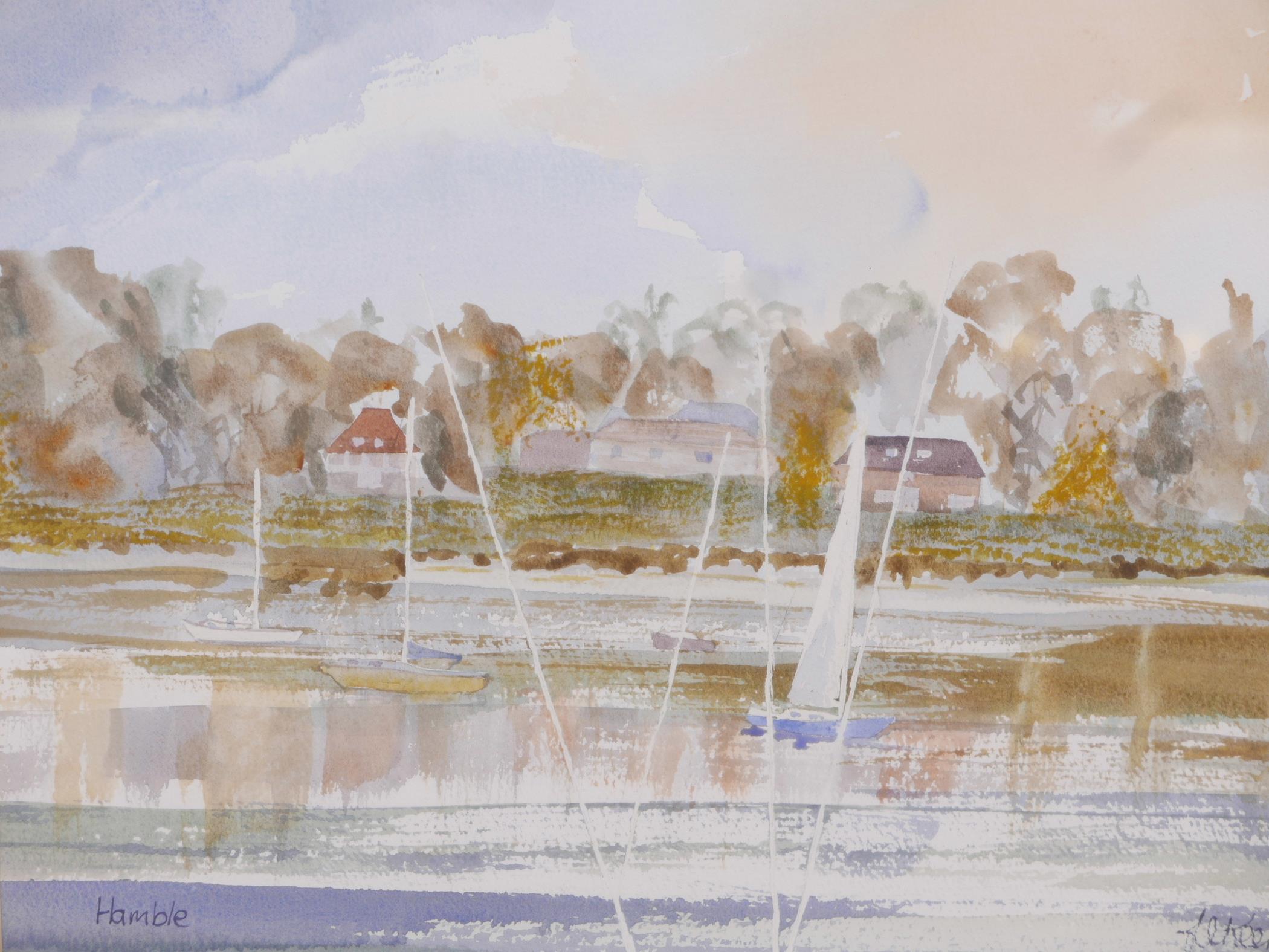 Jean Keen (British, fl. C20th), 'Hamble', signed and dated 1996 lower right, 14" x 18" - Image 3 of 6