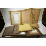 A box of watercolour frames including a set of three slip frames, 17" x 12"