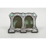 A sterling silver two section Art Nouveau style photo frame