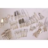 A quantity of Sheffield silver plated King's Pattern flatware, eight place or more