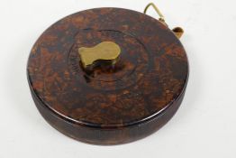 A vintage surveyor's tape in a bakelite case from Hockley abbey, 5" diameter