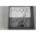A Lalique frosted and clear glass figurine of a pheasant, 4" high, boxed