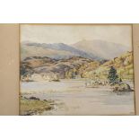 D.M. Dummick, lake scene, signed with initials and detailed verso Rydal Water, spring 1935,