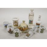 A Royal Doulton 'Dickens Ware' 'Sam Weller' miniature bottle vase together with eight pieces of