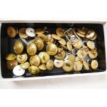 Fifteen brass naval buttons and a quantity of other buttons and buckles